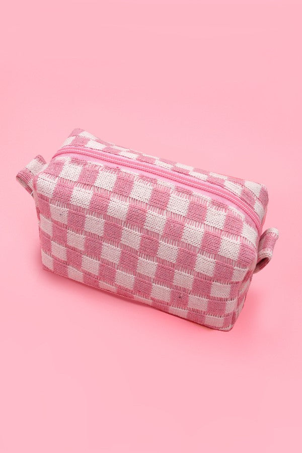 Checker Makeup Bag