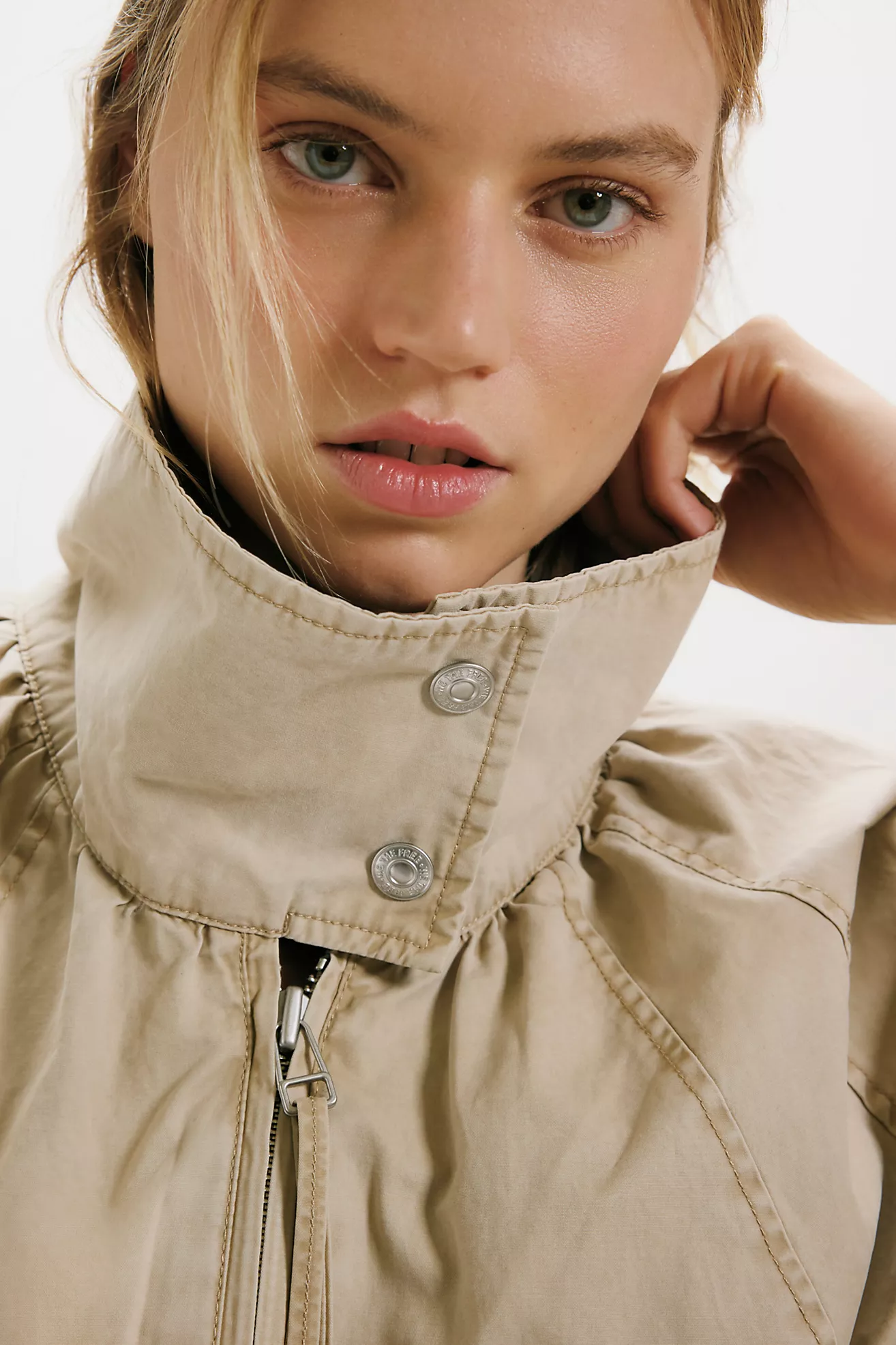 Chelsea Funnel Neck Jacket in Oatmeal