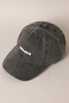 MAMA Embroidered Baseball Cap in Washed Black