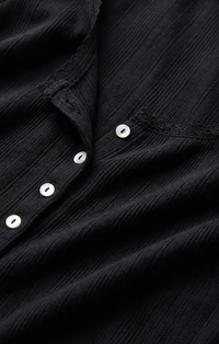 Lainey Pointelle Button Front Tank in Black