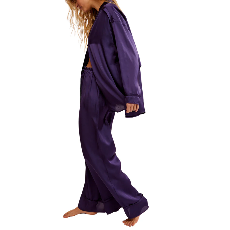 Dreamy Days Solid PJ Set in Grape