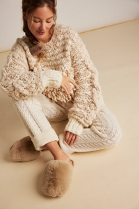 Snowball Slippers in Taupe