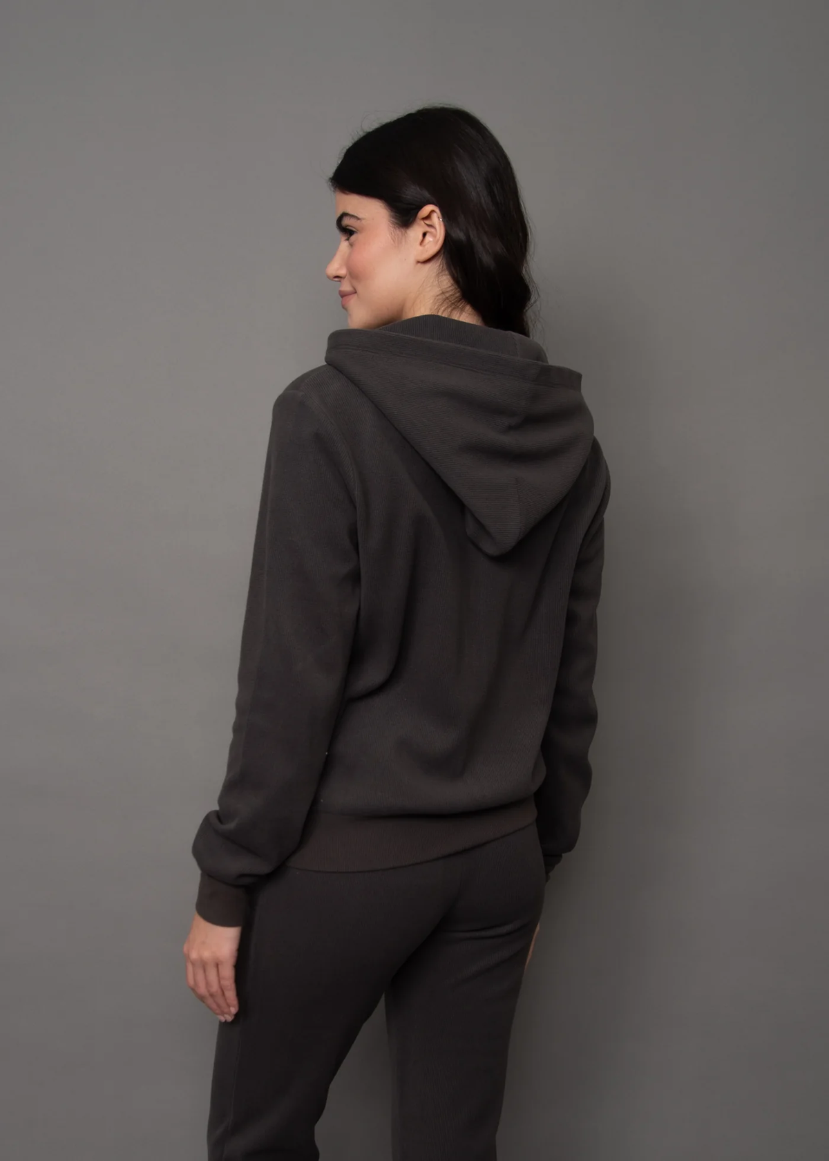 Hesta Cozy Waffle Zip up | Coal