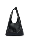 Knot Leather Shoulder Bag in Black