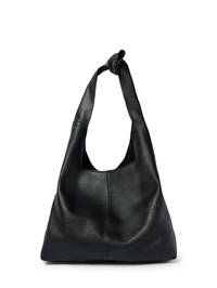 Knot Leather Shoulder Bag in Black