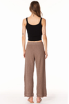 Raw Edge Waffle Cropped Wide Leg Pant in Hazelnut