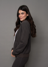 Hesta Cozy Waffle Zip up | Coal
