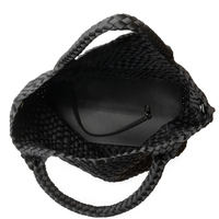 London Large Woven Bag In Black Onyx