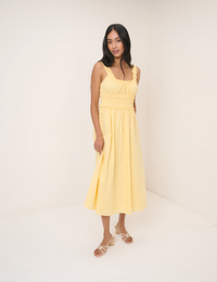 Butter Yellow Sleeveless Ariel Midi Dress
