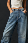 Good Luck Mid-Rise Barrel Jeans In Ultra Light Beam