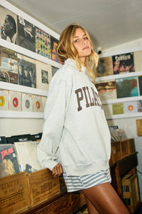 Pilates + Yoga Reversible Graphic Sweater | Ash Grey/Brown
