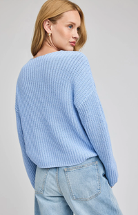 Spencer V-Neck Knit Sweater | Sky