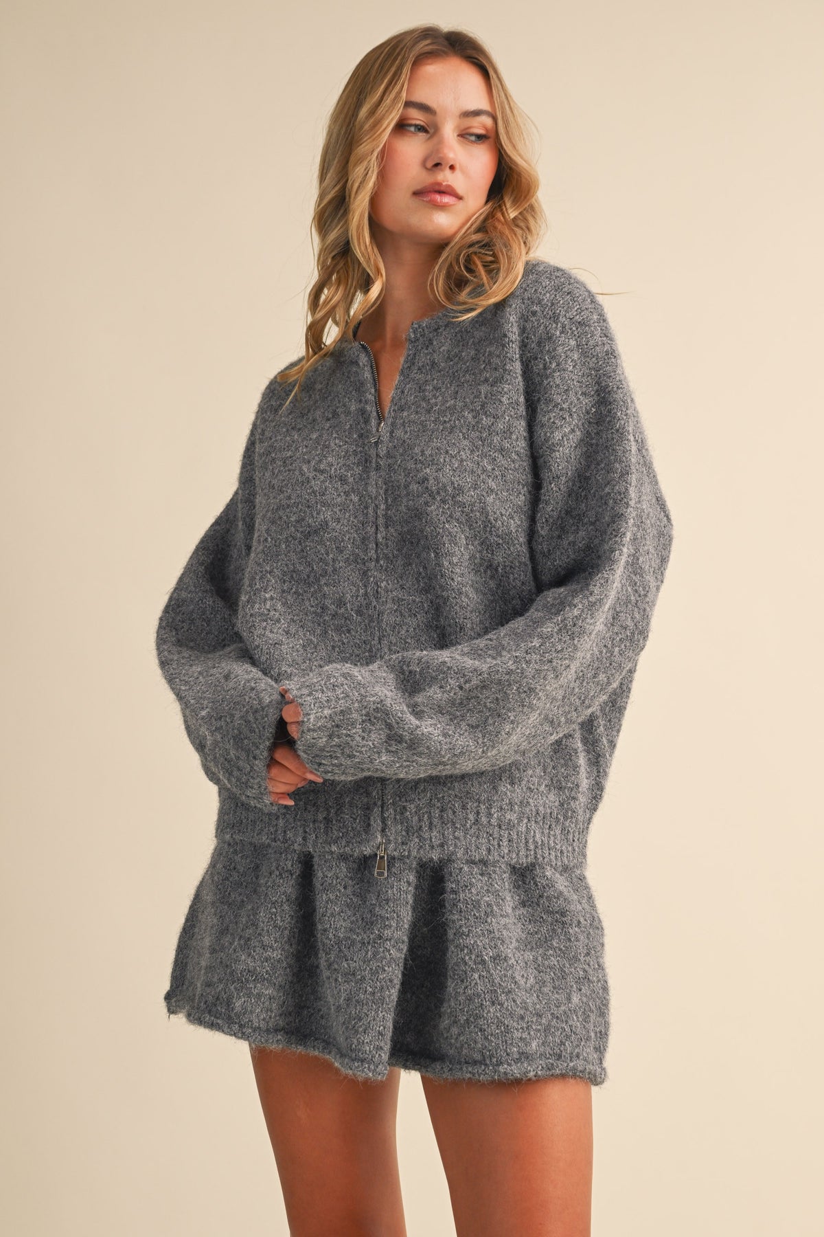 Sabrina Sweater Set in Charcoal