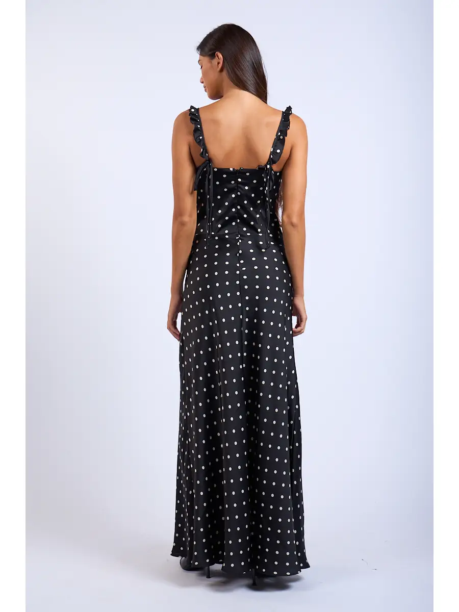 Polka Dot Corset Fit and Flare Maxi