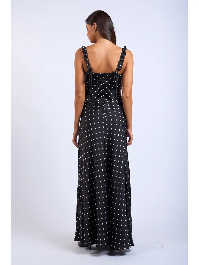 Polka Dot Corset Fit and Flare Maxi