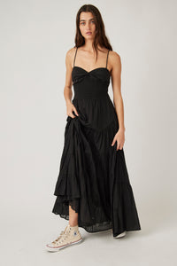 Sundrenched Solid Maxi Dress In Black