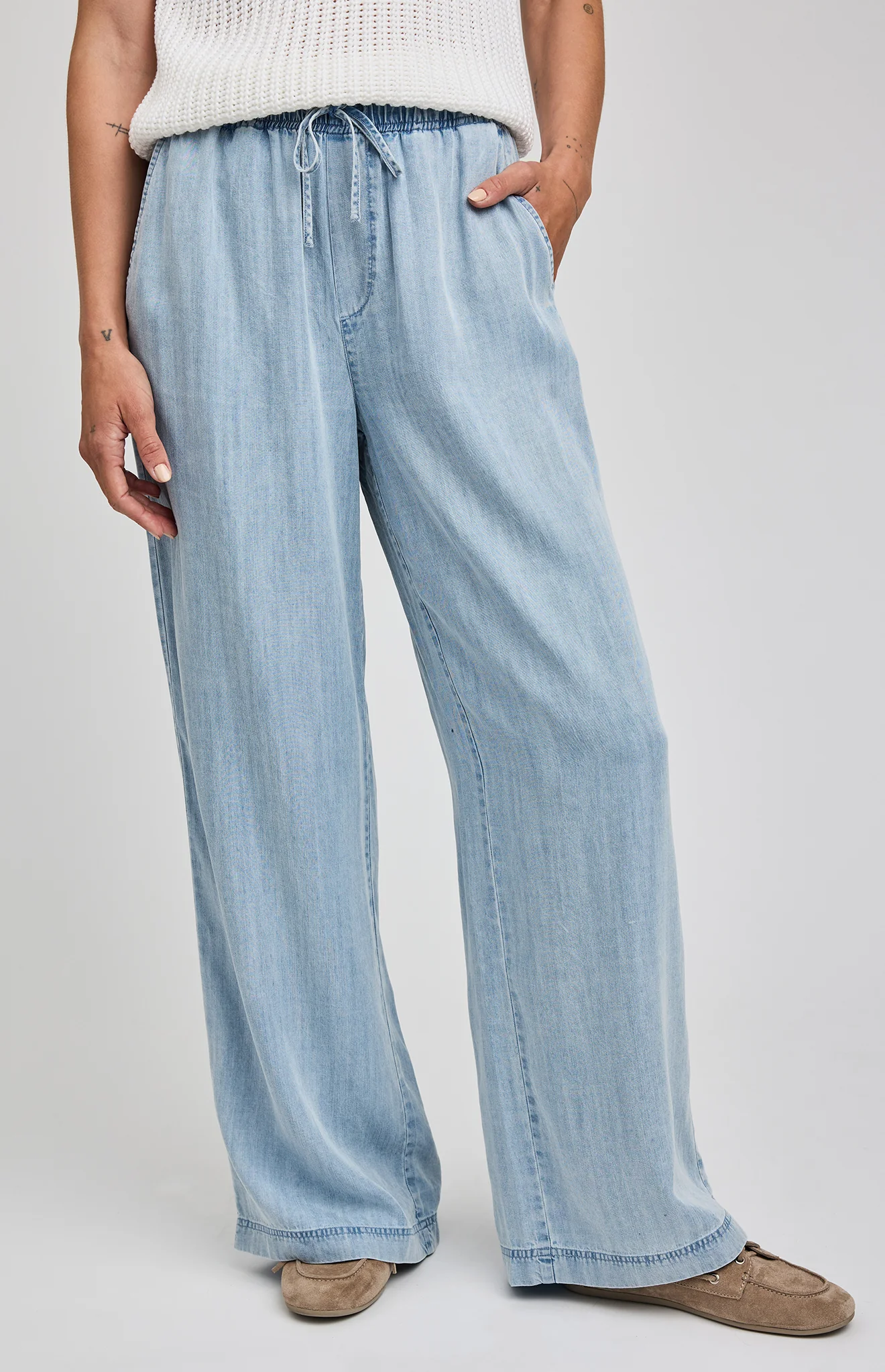 Camille Pant in Light Blue