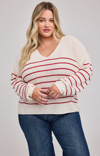 Tucker Sweater in Red Stripe