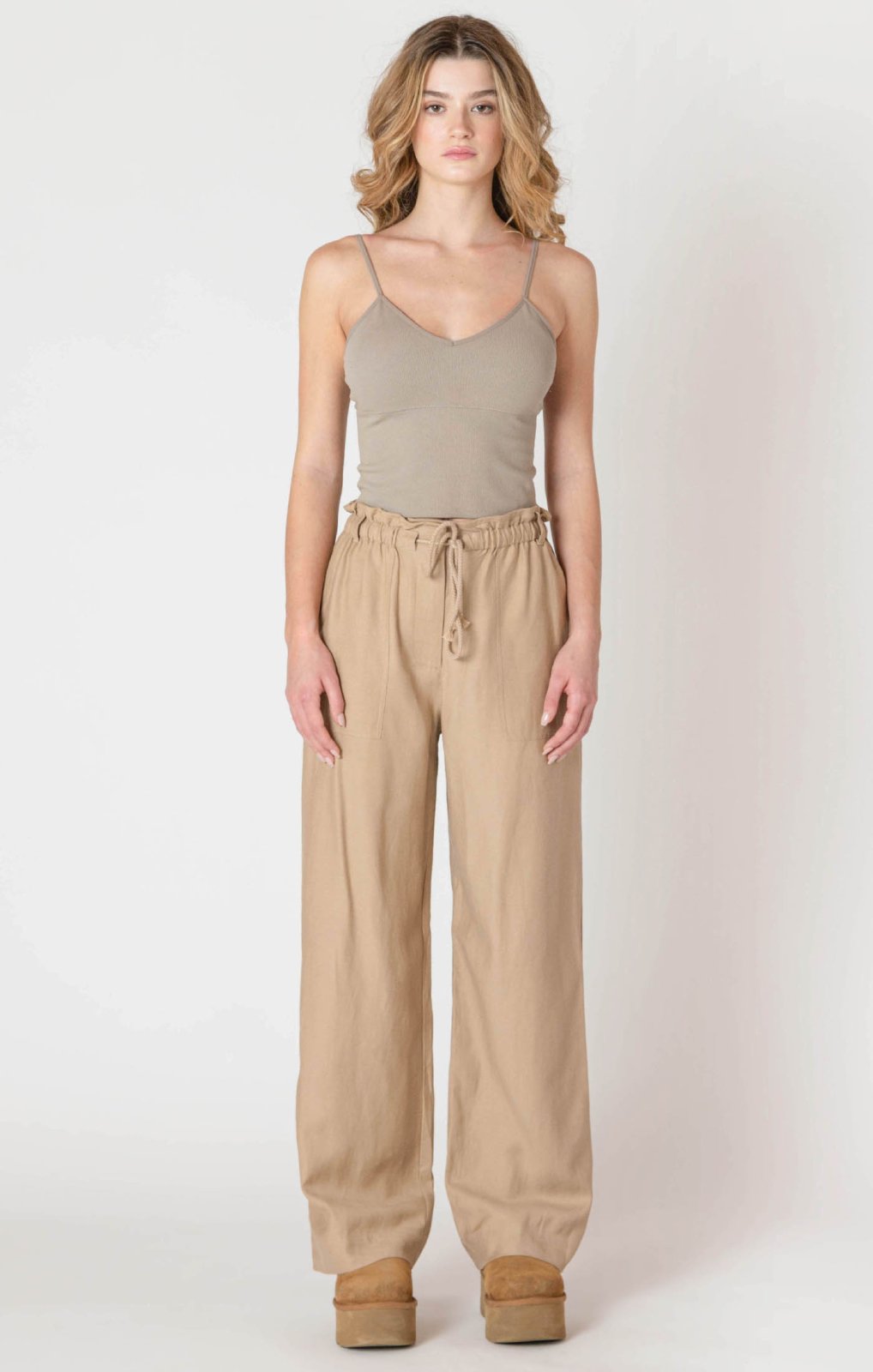 Wide Leg Flowy Pant | Safari