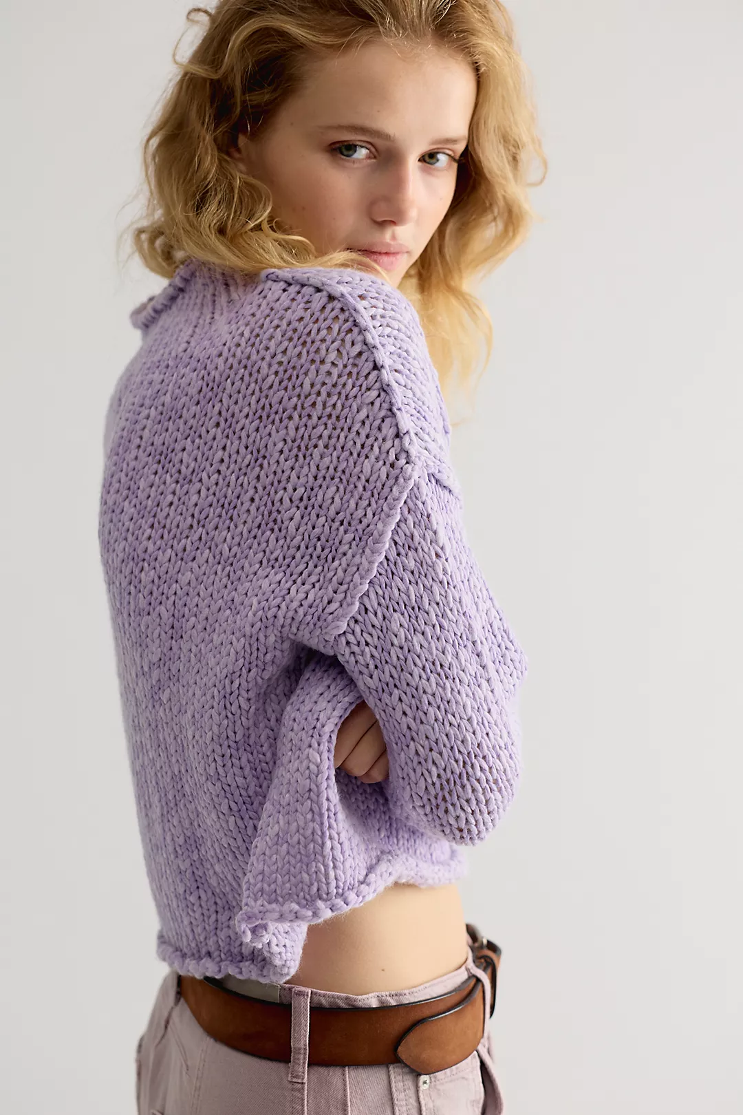 Opal Sweater in Purple Satin