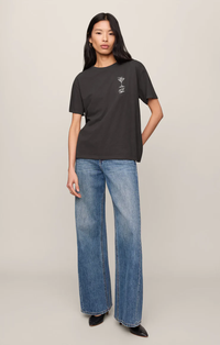 Martini Graphic Boyfriend Tee | Ash Black