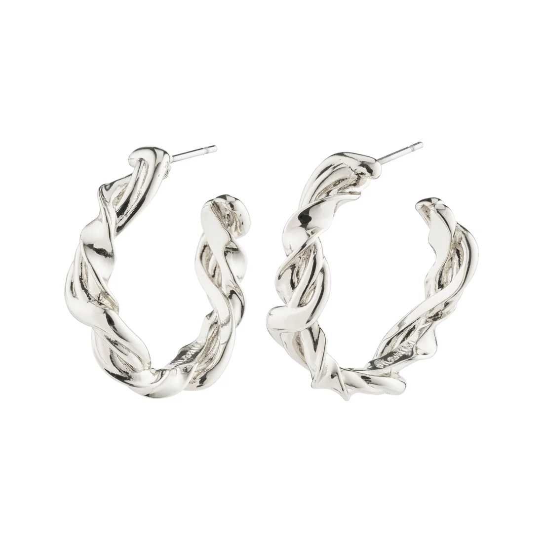 SUN Recycled Twisted Hoops Silver Plated