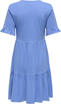 ONLBLOOM S/S V-NECK FRILL DRESS | Ultramarine