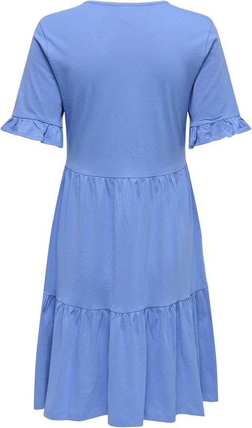 ONLBLOOM S/S V-NECK FRILL DRESS | Ultramarine