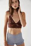 Everyday Lace Longline Bralette In Mocha Java