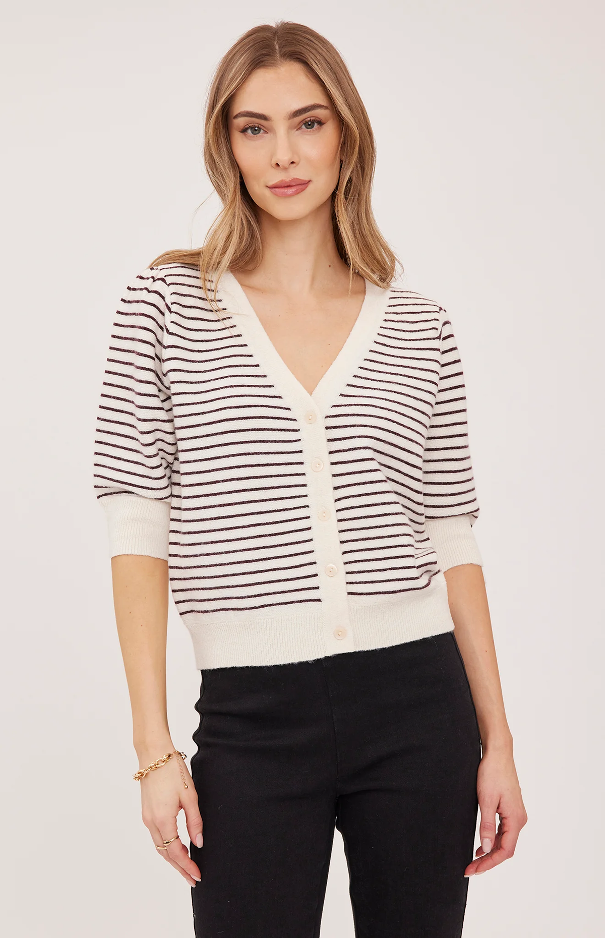 Hildi Knit Top | Fig Stripe