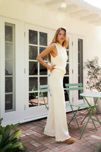 Sonora Sweater Knit One Shoulder Wide Leg Set