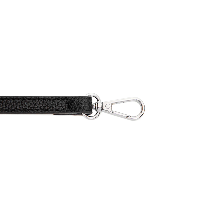 Circle Crossbody Bag in Black Pebbled