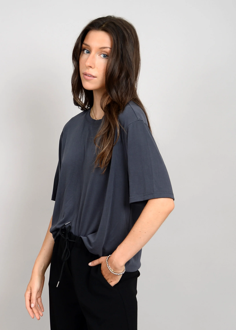 Serah Modal Jersey Tee In Washed Black