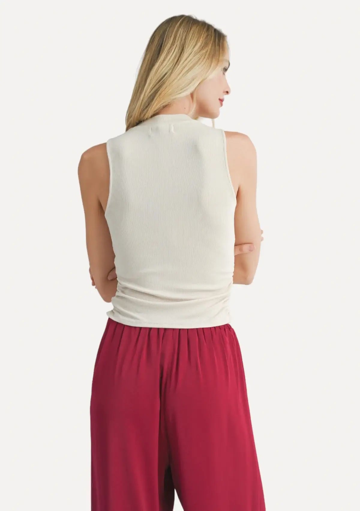 Ronan Mock Neck Rouched Tank