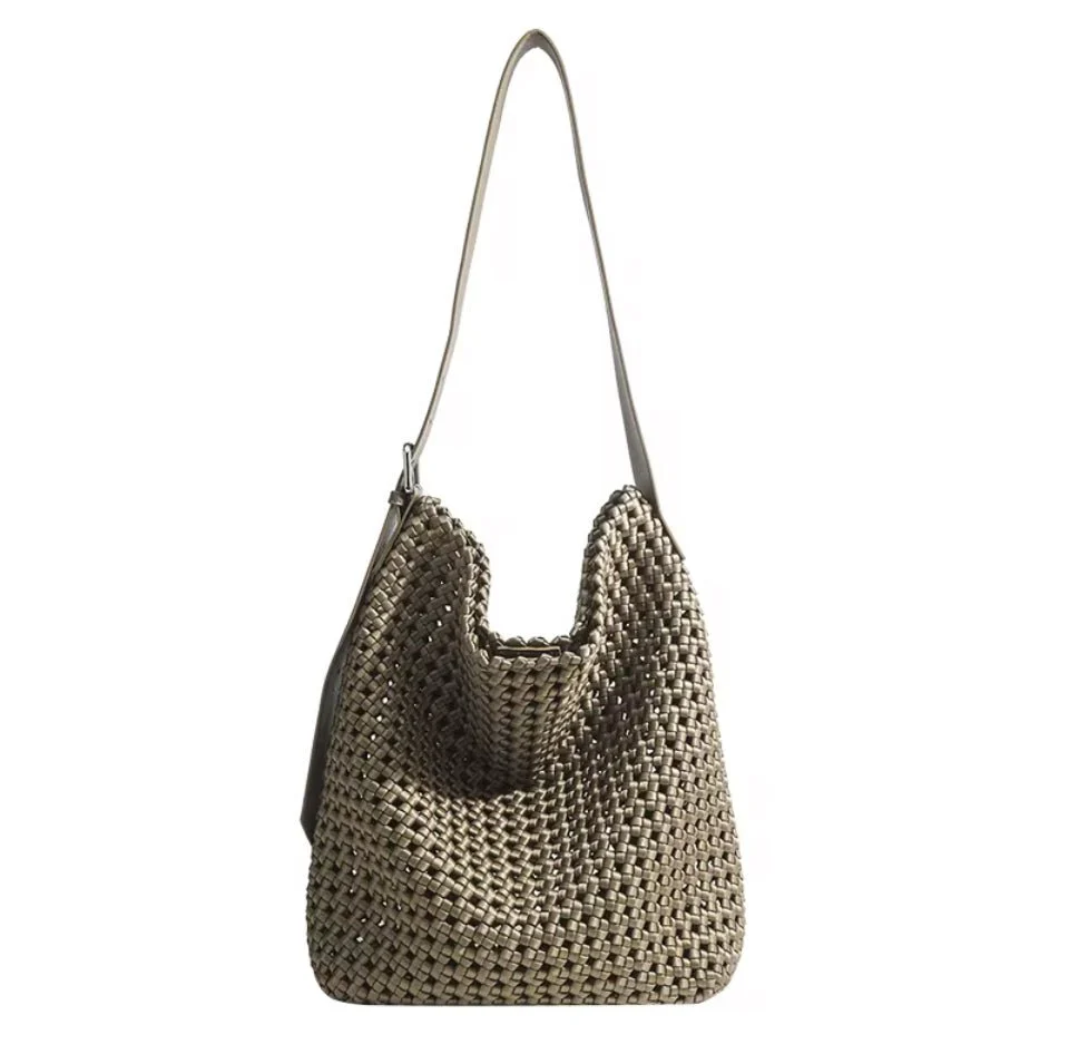 Osler Hobo Woven Tote | Dark Khaki