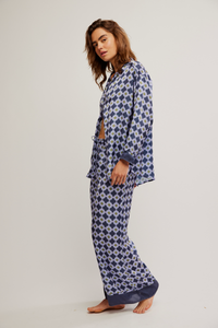 Dreamy Days Solid PJ Set in Navy Combo