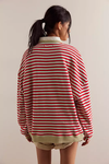 Classic Oversized Striped Crew | Cherry Combo