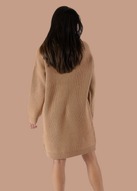 Betty Ribbed Dress in Camel