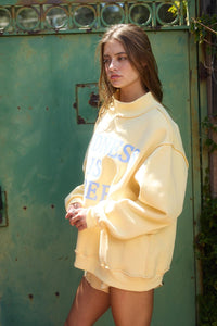 Kindness Is Free Reversible Graphic Sweater | Butter Yellow