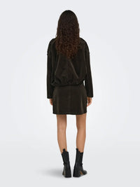 Flora Cord Skirt in Chocolate