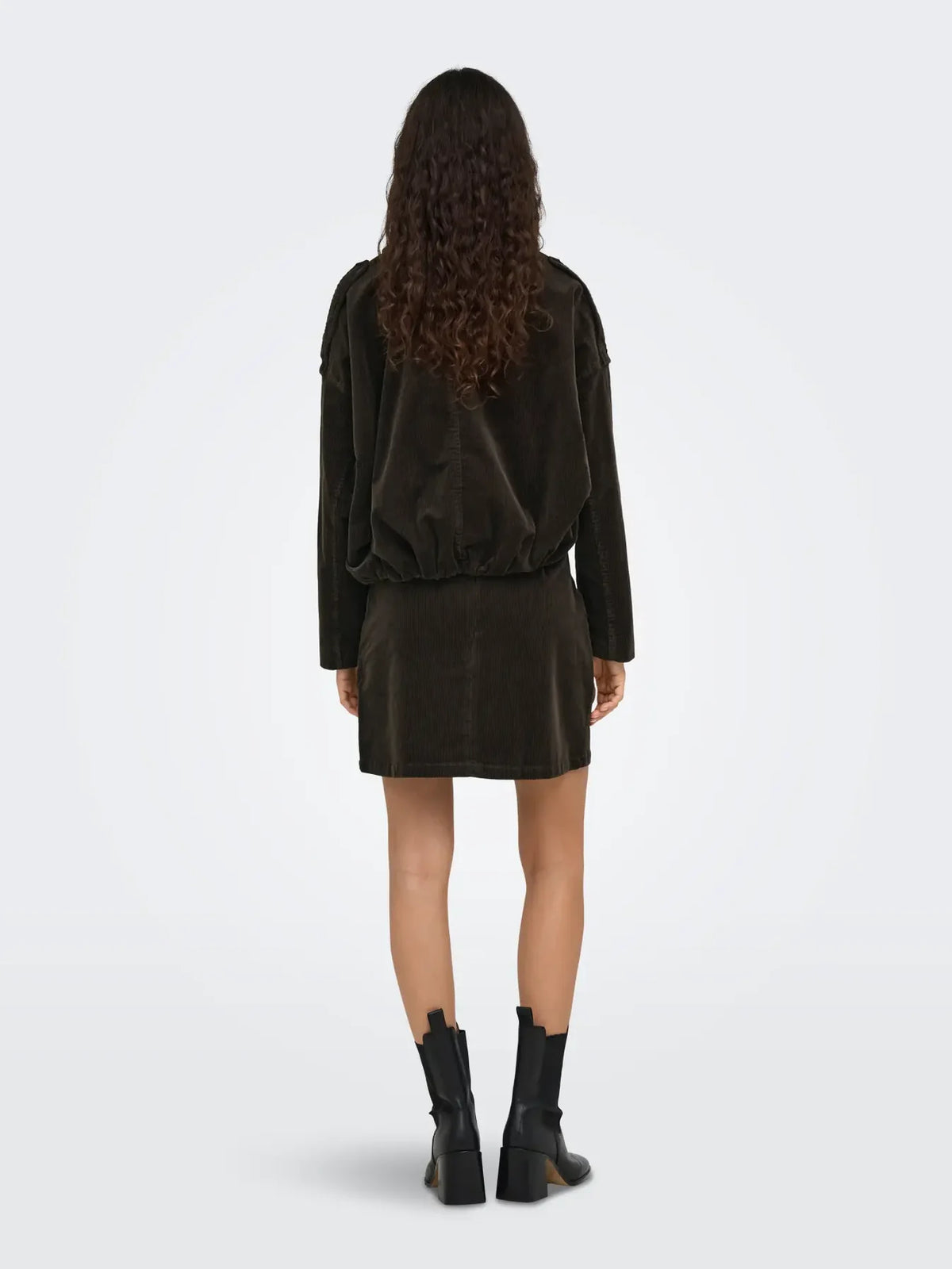 Flora Cord Skirt in Chocolate
