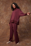 Kaitlyn Mock Neck Top in Wine