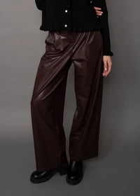 Philona Stretch Vegan Leather Pant in Brunette
