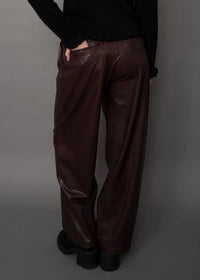 Philona Stretch Vegan Leather Pant in Brunette
