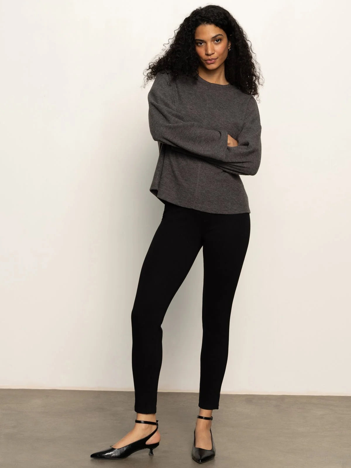 Runaway Pull On Ponte Legging in Black
