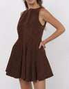 Far West Faux Suede Fit + Flare Dress