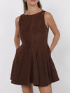Far West Faux Suede Fit + Flare Dress