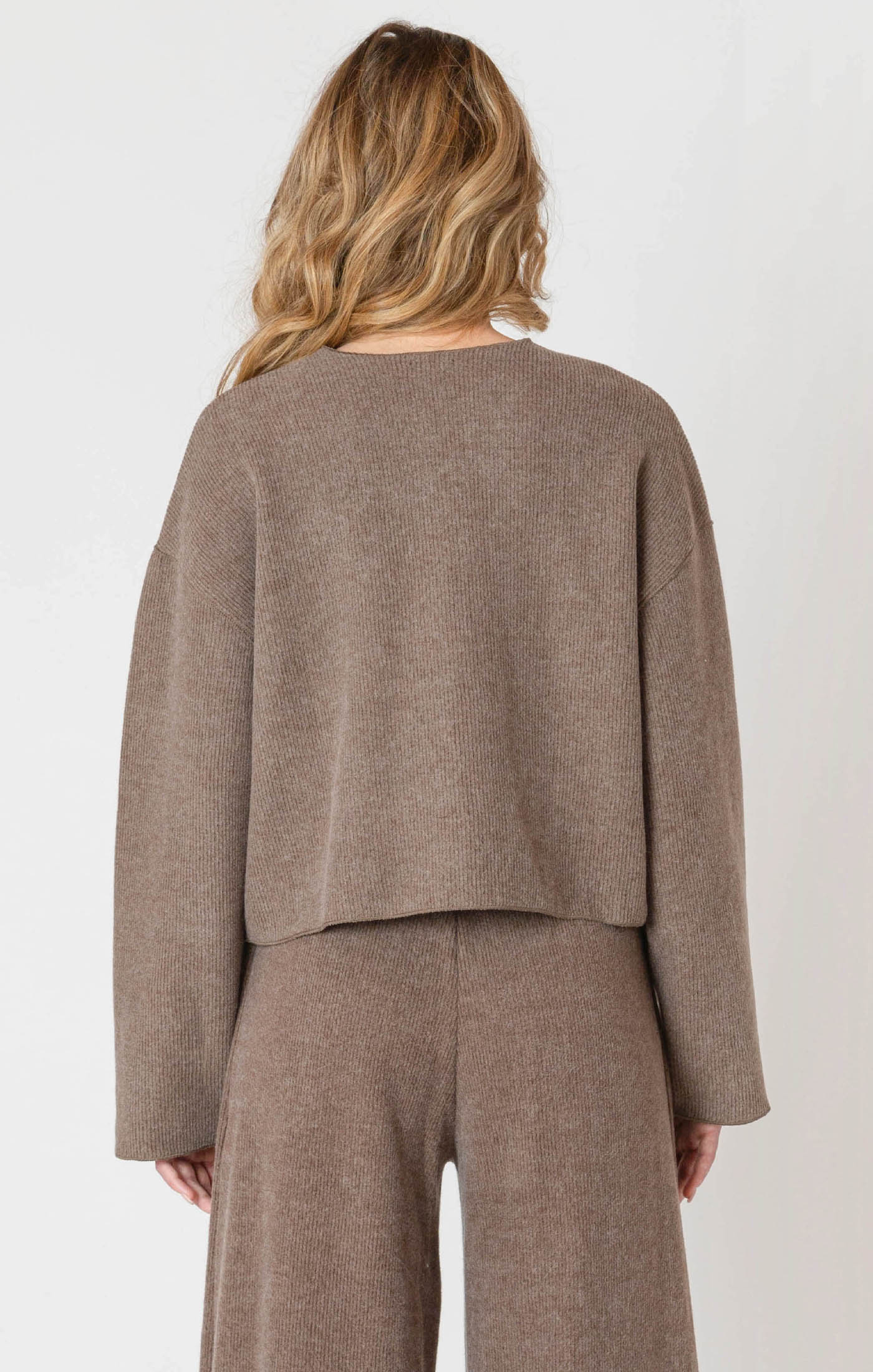 Knit Cardigan + Wide Leg Pant Set | Mocha