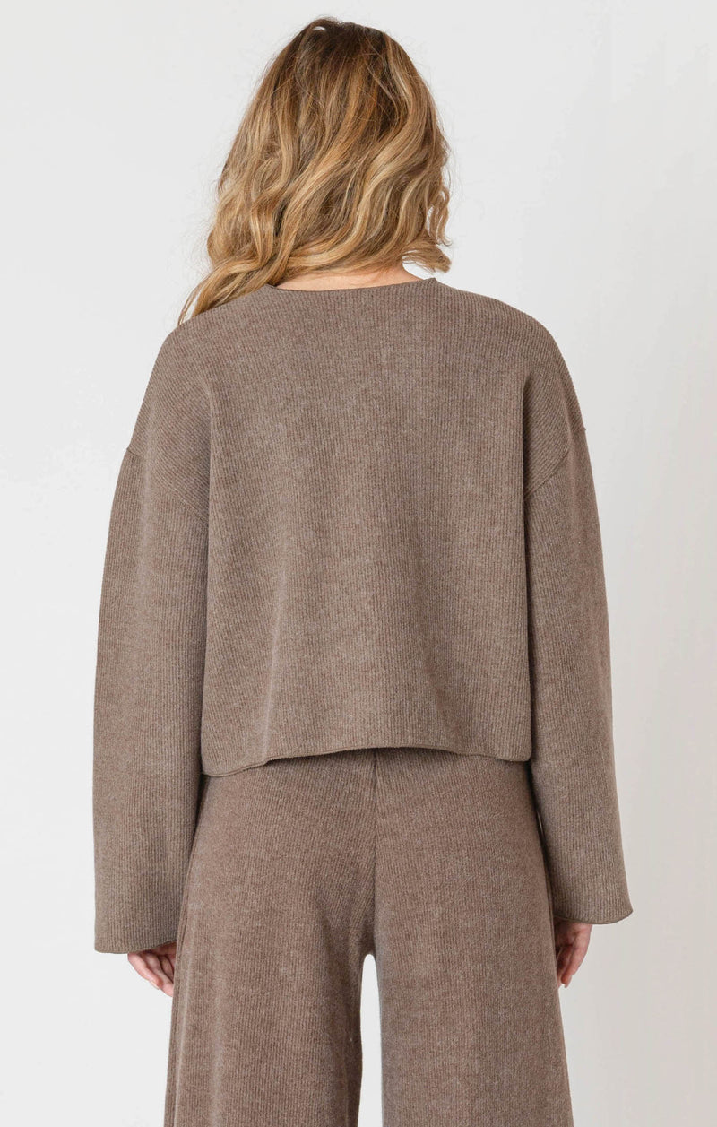 Knit Cardigan + Wide Leg Pant Set | Mocha