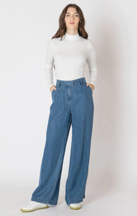 Daisy Drape Trouser in Chambray